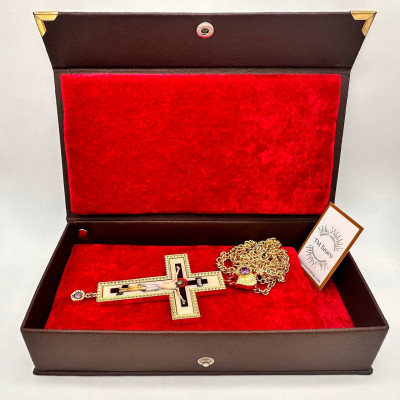 Хрест наперсний з прикрасами і ланцюжком, 6,5х0,5х 14 см