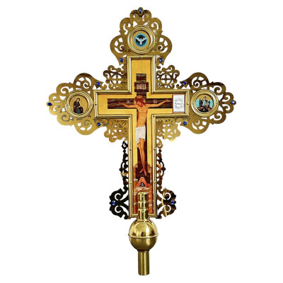 Крест запрестольный латунный, 62х86 см