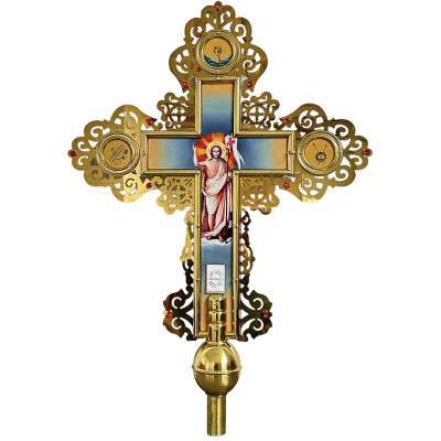 Крест запрестольный латунный, 62х86 см