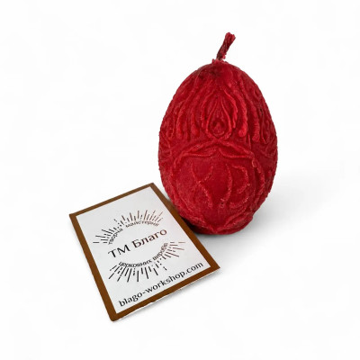 Candle-figure "Easter Egg" made of red wax 7 cm
