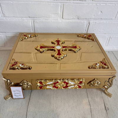 Ковчег для частинок святих мощей (25 мощевиків) металевий 35х25х12 см