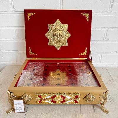 Ковчег для частинок святих мощей (25 мощевиків) металевий 35х25х12 см