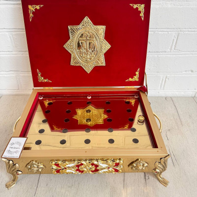 Ковчег для частинок святих мощей (25 мощевиків) металевий 35х25х12 см