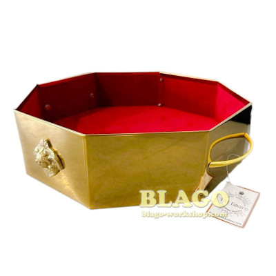 Red octagonal donation tray, 8х29.5 cm