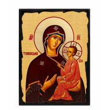 Ікона Тихвинська Божа Матір під старовину 17х23 см