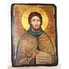 Icon of Saint Adrian of Poshekhonsky on antique wood