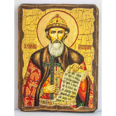 Icon of the Holy Apostolic Prince Volodymyr on wood 17x23 cm