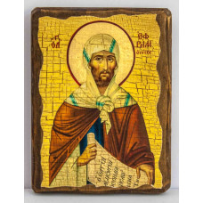 Icon of St. Ephraim the Syrian on antique wood 17x23 cm
