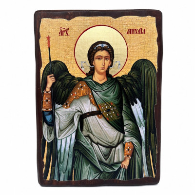 Ікона Архангела Михаїла під старовину на дереві 21х29 см