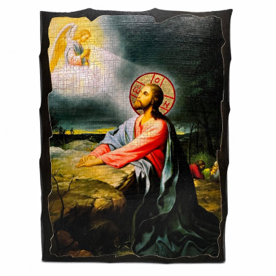 Icon of the Prayer for the Chalice (Jesus in the Garden of Gethsemane) on wood 21x29 cm