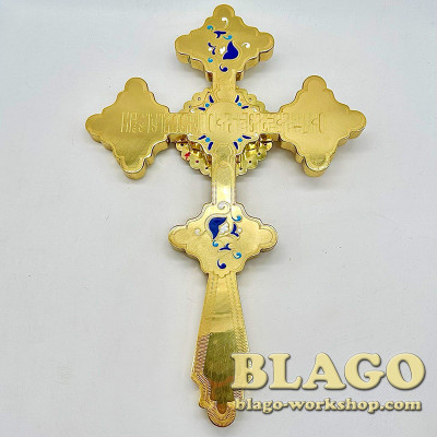 Figured cross with molded icons, 19x1x29 cm