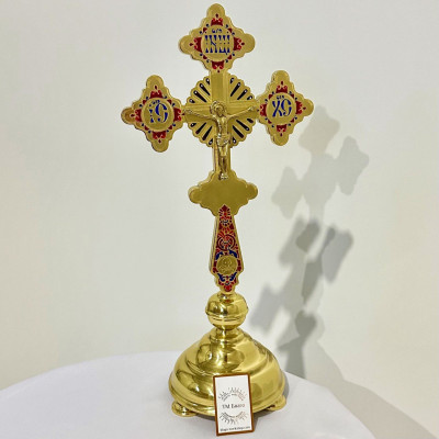 Хрест напрестольний на підставці, розбірний, 19х42 см