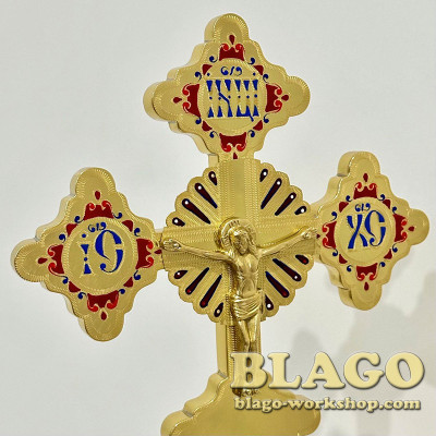 Хрест напрестольний на підставці, розбірний, 19х42 см