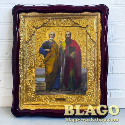 Ікона "Петро і Павло", фігурна рамка, 42х48 см