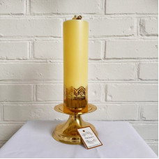 Oil candle holder with stand, made of brass, 12x29.5 cm