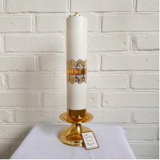 Oil candle holder with stand, made of brass12x38.5 cm