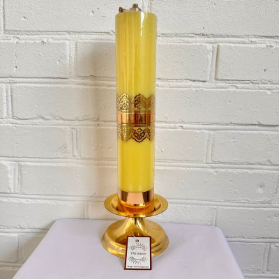 Oil candle holder with stand, made of brass12x38.5 cm