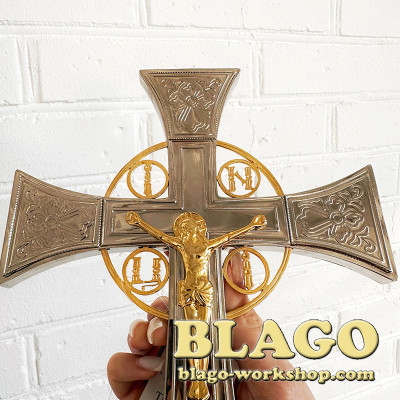 Хрест напрестольний мальтійський нікель, позолота 18,5х1,2х31,5 см