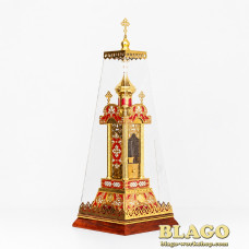Brass altarpiece in protective cap 25x25x60 cm