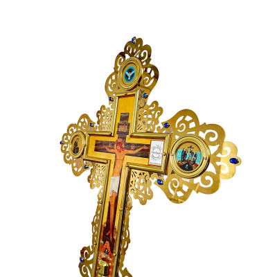 Крест запрестольный латунный, 62х86 см