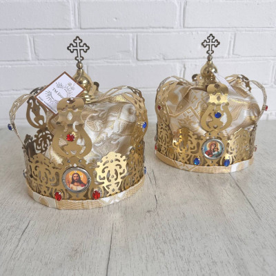 Венцы венчальные латунь (пара) 18,5х22 см