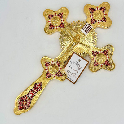 Хрест напрестольний з емаллю, 19,5х30,5 см