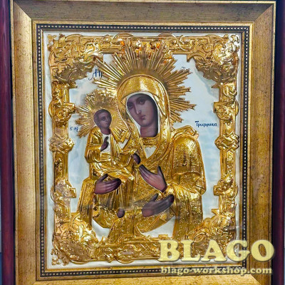  Icon of the Mother of God "Three-Handed" in a robe, 57x50 cm