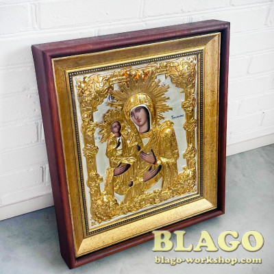  Icon of the Mother of God "Three-Handed" in a robe, 57x50 cm