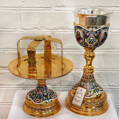  Eucharistic set , brass, 0.6 l