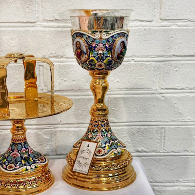  Eucharistic set , brass, 0.6 l