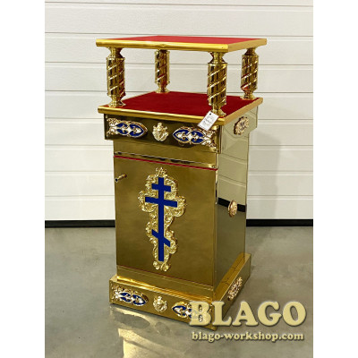Підставка під ковчег металева, з дверцятами та литими накладками, 42х42х92 см