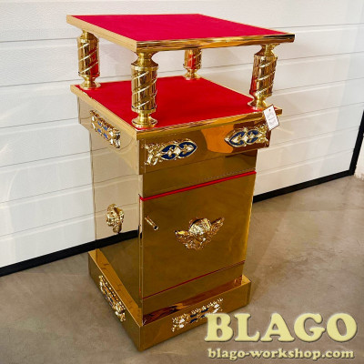 Підставка під ковчег металева, з дверцятами та литими накладками, 42х42х92 см