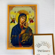 Ікона ламінована Неустанна Поміч Божа Матір, українською мовою, 6х8 см