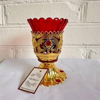 Table lamp with red a cup, 8x13 cm