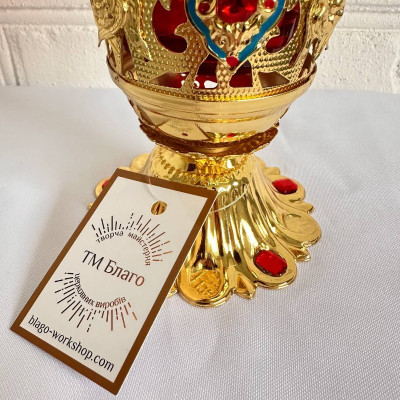 Table lamp with red a cup, 8x13 cm