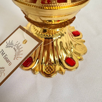 Table lamp with red a cup, 8x13 cm