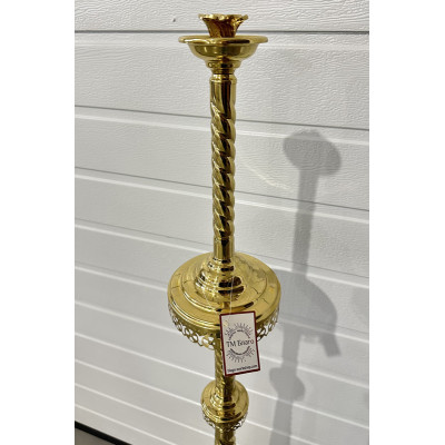 Подсвечник выносной латунный на 1 свечу, конусная ножка 123 см