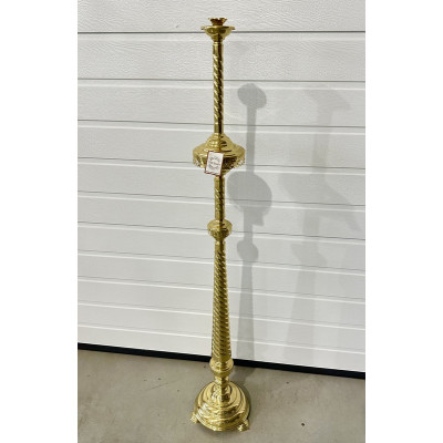 Подсвечник выносной латунный на 1 свечу, конусная ножка 123 см