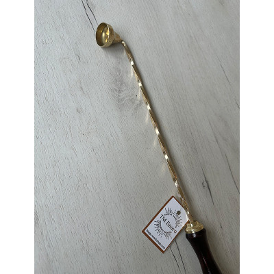 Свечегаситель латунный с деревянной ручкой, 3х40 см