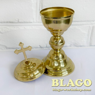 Флакон для єлею латунний (єлейниця), 18х7,5 см