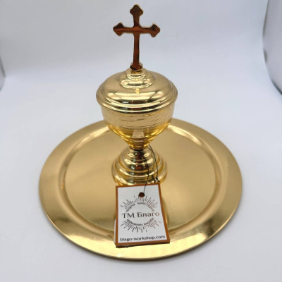 Brass saint oil bottle 19x15 cm