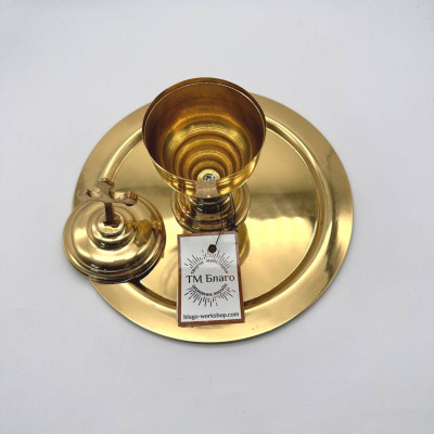 Brass saint oil bottle 19x15 cm