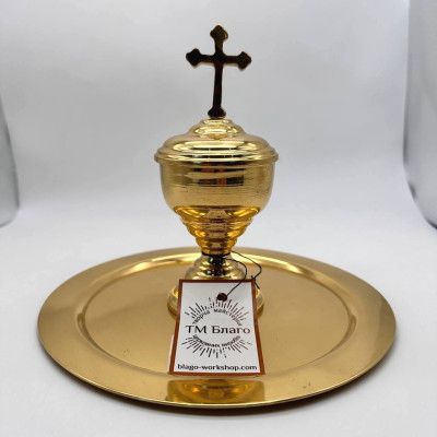 Brass saint oil bottle 19x15 cm