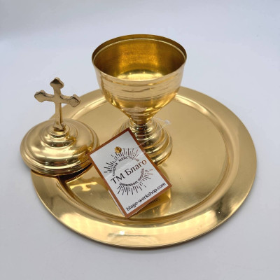 Brass saint oil bottle 19x15 cm