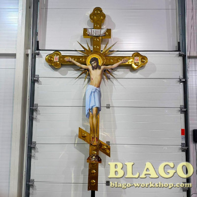 Поклонний хрест-розп'яття на перехрестя дороги або каплички восьмикінечний, 3,5 м