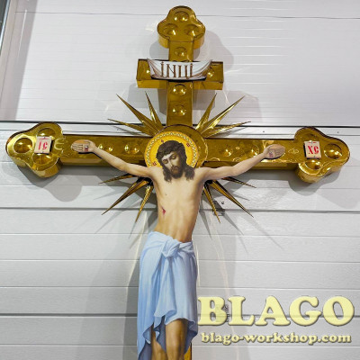 Поклонний хрест-розп'яття на перехрестя дороги або каплички восьмикінечний, 3,5 м