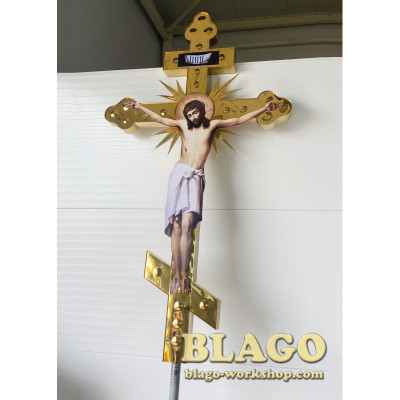 Поклонний хрест-розп'яття на перехрестя дороги або каплички восьмикінечний, 3,5 м