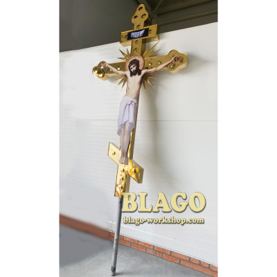 Поклонний хрест-розп'яття на перехрестя дороги або каплички восьмикінечний, 3 м