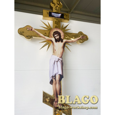 Поклонний хрест-розп'яття на перехрестя дороги або каплички восьмикінечний, 3 м