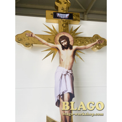 Поклонний хрест-розп'яття на перехрестя дороги або каплички восьмикінечний, 3 м